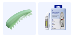 hårborste, febertermometer