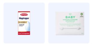 magdroppar och bumullspinnar